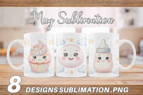Mug Wrap Sweet Baby Treat Watercolor Sublimation artnoy 