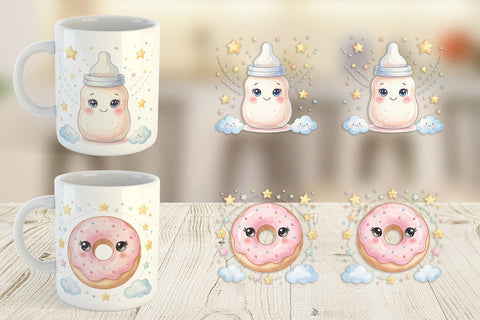 Mug Wrap Sweet Baby Treat Watercolor Sublimation artnoy 