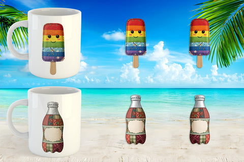 Mug Wrap Sweet Chilled Summer Stitches Sublimation artnoy 