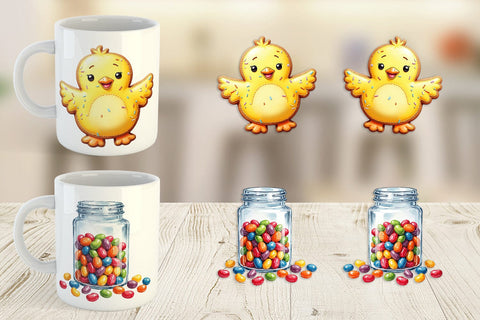 Mug Wrap Sweet Easter Treats and Desserts Watercolor Sublimation artnoy 