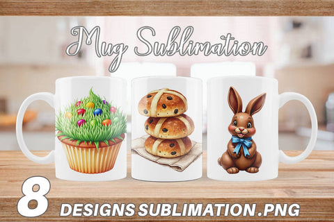 Mug Wrap Sweet Easter Treats and Desserts Watercolor Sublimation artnoy 