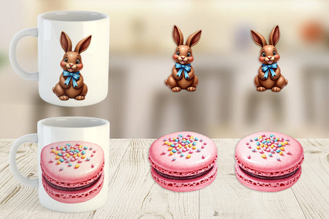Mug Wrap Sweet Easter Treats and Desserts Watercolor Sublimation artnoy 