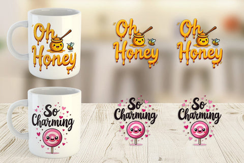 Mug Wrap Sweet Nostalgia Retro Kawaii Dessert Quote Sublimation artnoy 