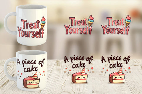 Mug Wrap Sweet Nostalgia Retro Kawaii Dessert Quote Sublimation artnoy 
