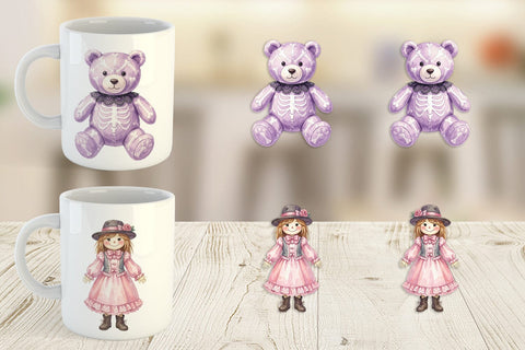 Mug Wrap Sweet Pastel Goth Plushies Sublimation artnoy 