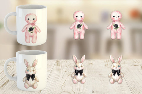 Mug Wrap Sweet Pastel Goth Plushies Sublimation artnoy 