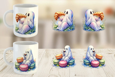 Mug Wrap Sweet Pastry Coffee Ghost Sublimation artnoy 