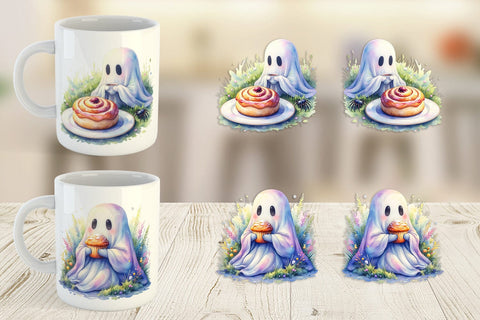 Mug Wrap Sweet Pastry Coffee Ghost Sublimation artnoy 
