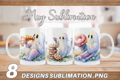 Mug Wrap Sweet Pastry Coffee Ghost Sublimation artnoy 
