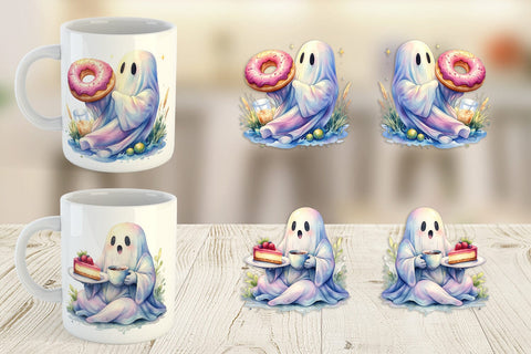 Mug Wrap Sweet Pastry Coffee Ghost Sublimation artnoy 