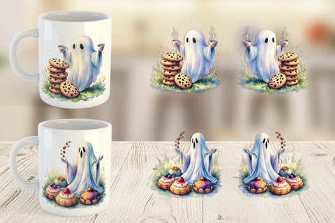 Mug Wrap Sweet Pastry Coffee Ghost Sublimation artnoy 