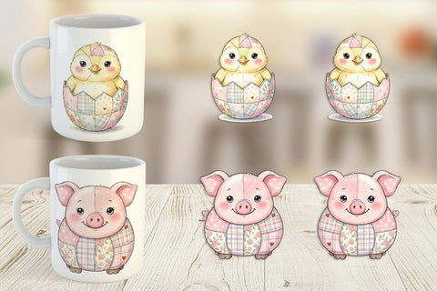 Mug Wrap Sweet Picnic Patchwork Watercolor Sublimation artnoy 