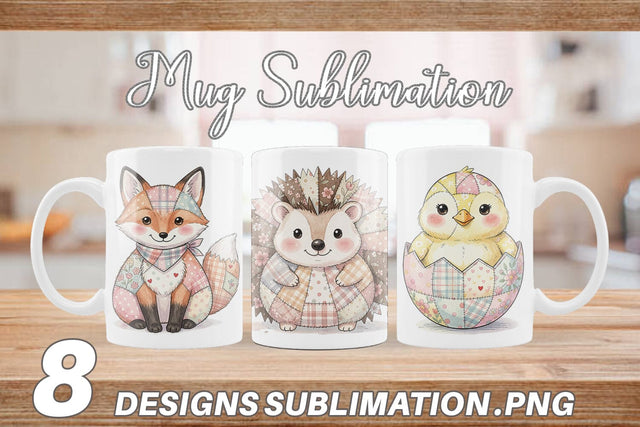 Mug Wrap Sweet Picnic Patchwork Watercolor Sublimation artnoy 