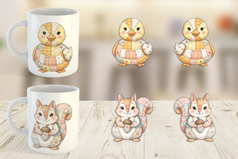 Mug Wrap Sweet Picnic Patchwork Watercolor Sublimation artnoy 