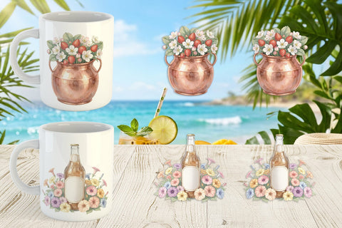 Mug Wrap Sweet Summer Treats Soft Watercolor Sublimation artnoy 