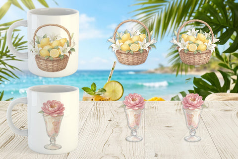 Mug Wrap Sweet Summer Treats Soft Watercolor Sublimation artnoy 