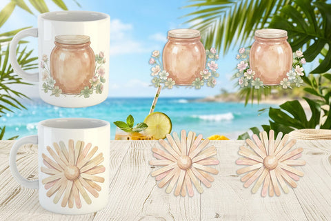 Mug Wrap Sweet Summer Treats Soft Watercolor Sublimation artnoy 