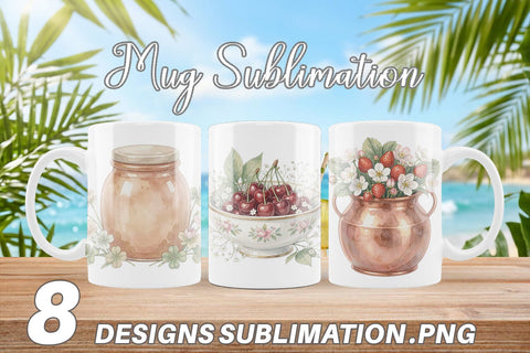 Mug Wrap Sweet Summer Treats Soft Watercolor Sublimation artnoy 