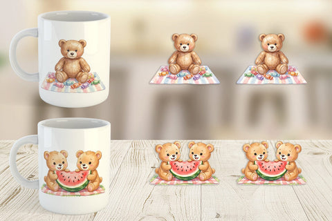 Mug Wrap Sweet Treats Teddy Bear Sublimation artnoy 
