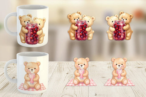 Mug Wrap Sweet Treats Teddy Bear Sublimation artnoy 