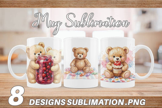Mug Wrap Sweet Treats Teddy Bear Sublimation artnoy 