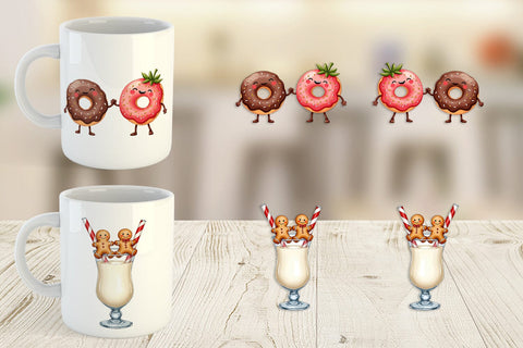 Mug Wrap Sweetheart Cafe Valentine Watercolor Treats Sublimation artnoy 