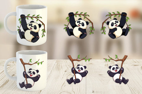 Mug Wrap Swing Panda Sublimation artnoy 