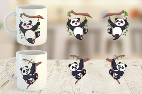 Mug Wrap Swing Panda Sublimation artnoy 
