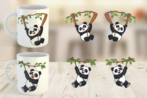 Mug Wrap Swing Panda Sublimation artnoy 