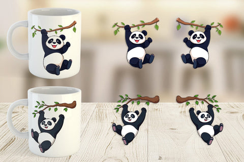 Mug Wrap Swing Panda Sublimation artnoy 