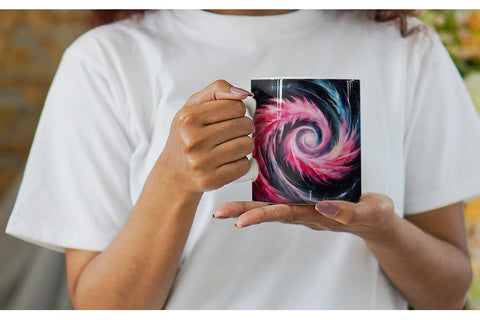Mug Wrap Swirl Pink Galaxy Sublimation artnoy 
