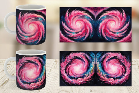 Mug Wrap Swirl Pink Galaxy Sublimation artnoy 