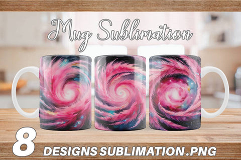 Mug Wrap Swirl Pink Galaxy Sublimation artnoy 