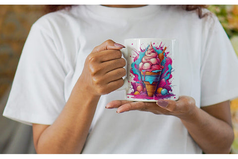 Mug Wrap Synthwave Ice Cream Sublimation artnoy 