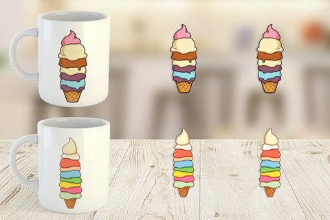 Mug Wrap Tall Ice Cream Sublimation artnoy 