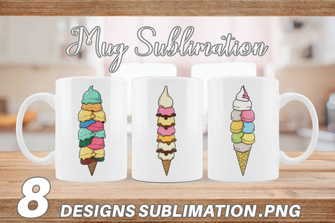 Mug Wrap Tall Ice Cream Sublimation artnoy 