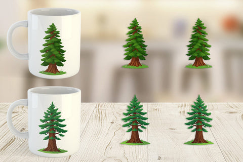 Mug Wrap Tall Pine Sublimation artnoy 