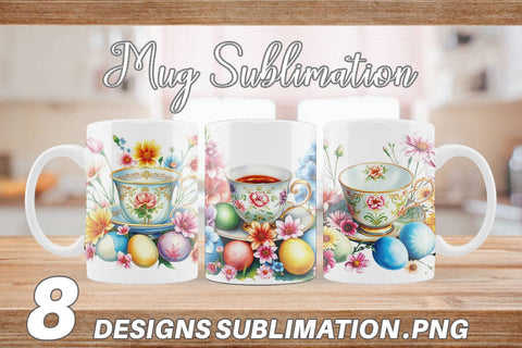 Mug Wrap Tea Cup Easter Eggs Sublimation artnoy 