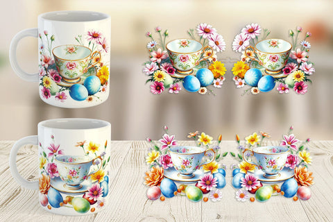 Mug Wrap Tea Cup Easter Eggs Sublimation artnoy 