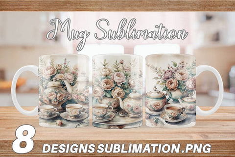 Mug Wrap Tea Set Sublimation artnoy 