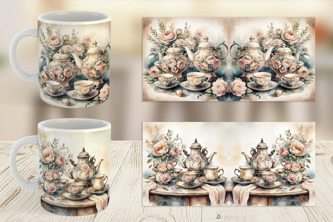 Mug Wrap Tea Set Sublimation artnoy 
