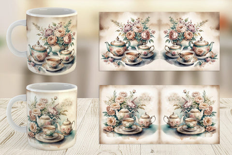 Mug Wrap Tea Set Sublimation artnoy 