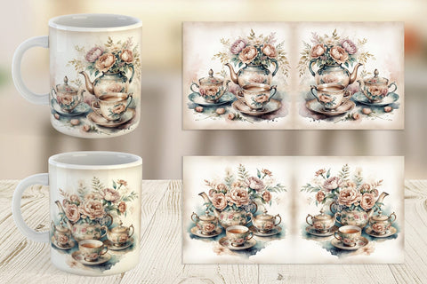 Mug Wrap Tea Set Sublimation artnoy 