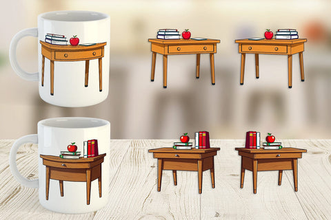 Mug Wrap Teacher Desk Sublimation artnoy 