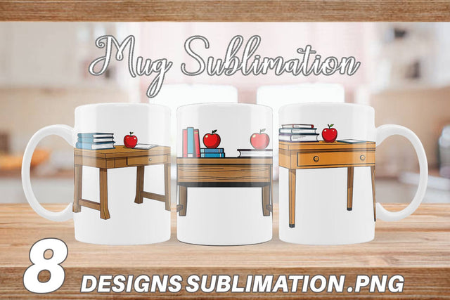 Mug Wrap Teacher Desk Sublimation artnoy 