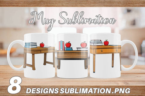 Mug Wrap Teacher Desk Sublimation artnoy 