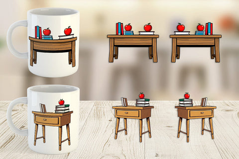 Mug Wrap Teacher Desk Sublimation artnoy 