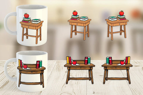 Mug Wrap Teacher Desk Sublimation artnoy 