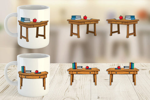 Mug Wrap Teacher Desk Sublimation artnoy 