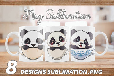 Mug Wrap Teacup Panda Sublimation artnoy 